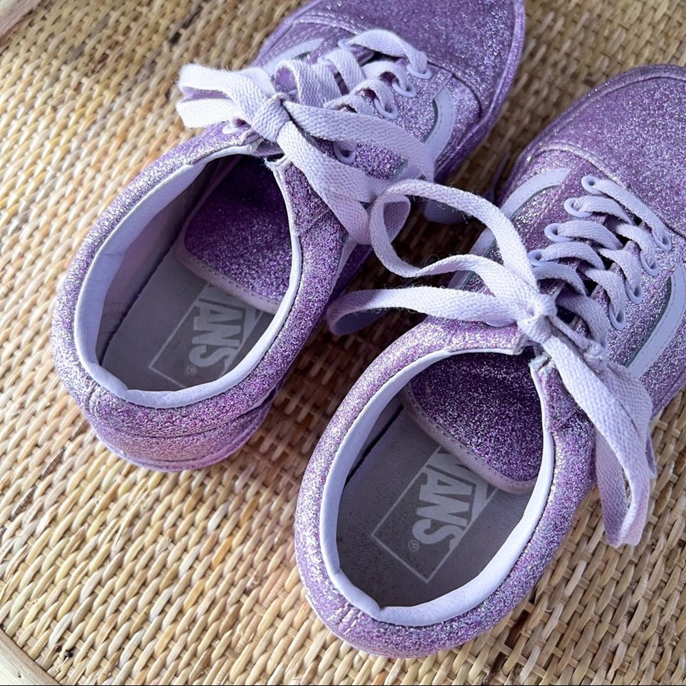 Vans Old Skool Lavender Glitter Low Top Sneakers Women’s 7 Men’s 5.5 - Picture 5 of 8